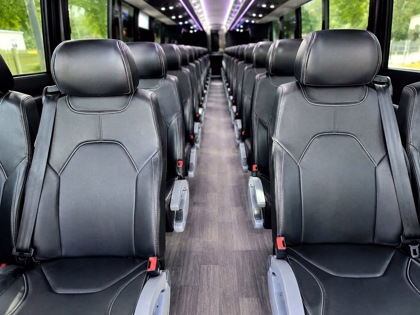 56 passenger charter bus inside